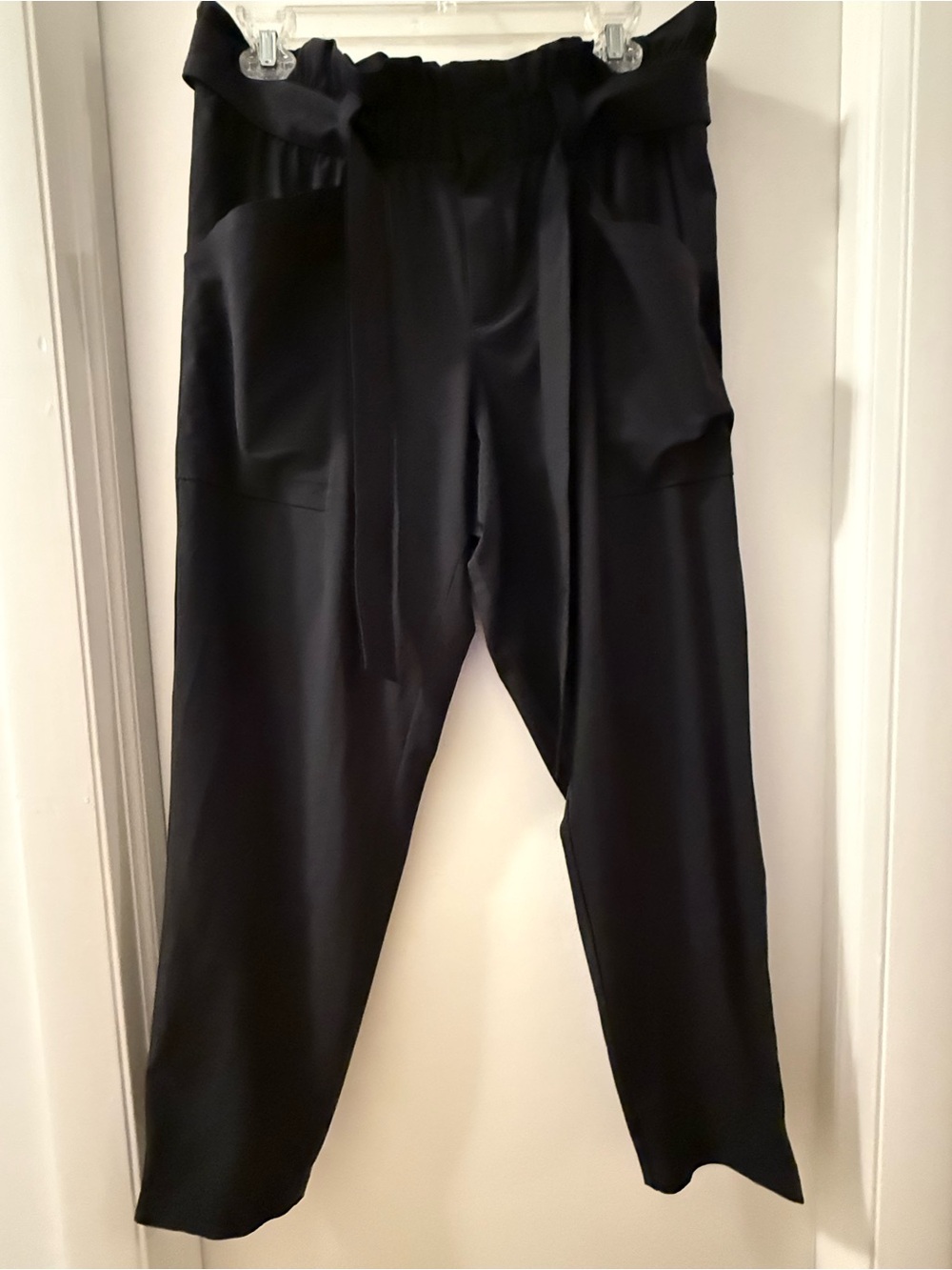 Athleta Black High-Waist Paperbag Trousers
